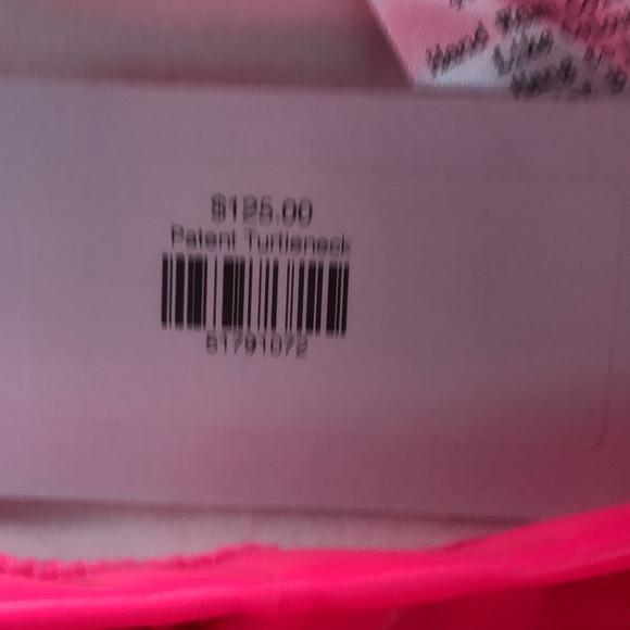 BNWT Hilary MacMillan hot pink PATENT TURTLENECK multiple sizes available - Picture 3 of 3